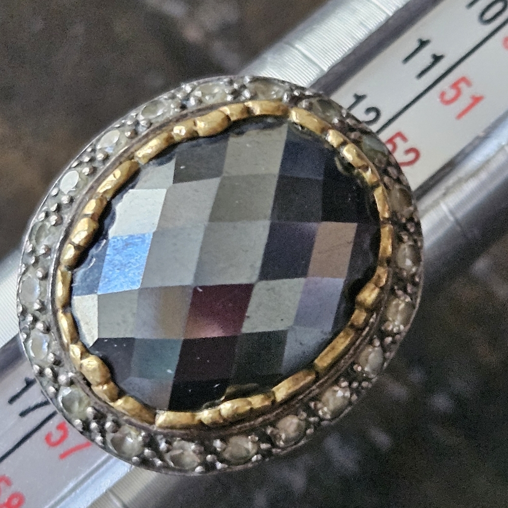 Retired Silpada Hematite Sterling Silver Ring - Picture 7 of 8